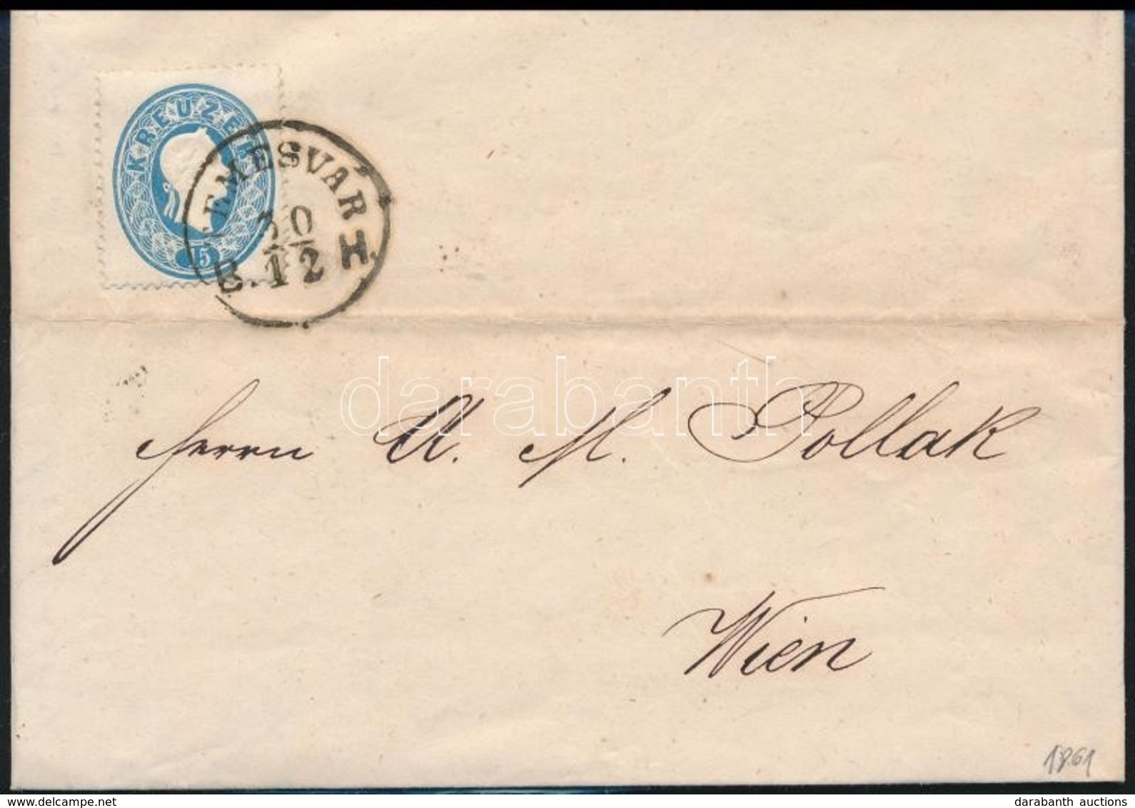 1862 15kr Levélen 'TEMESVÁR B.H.' - Otros & Sin Clasificación