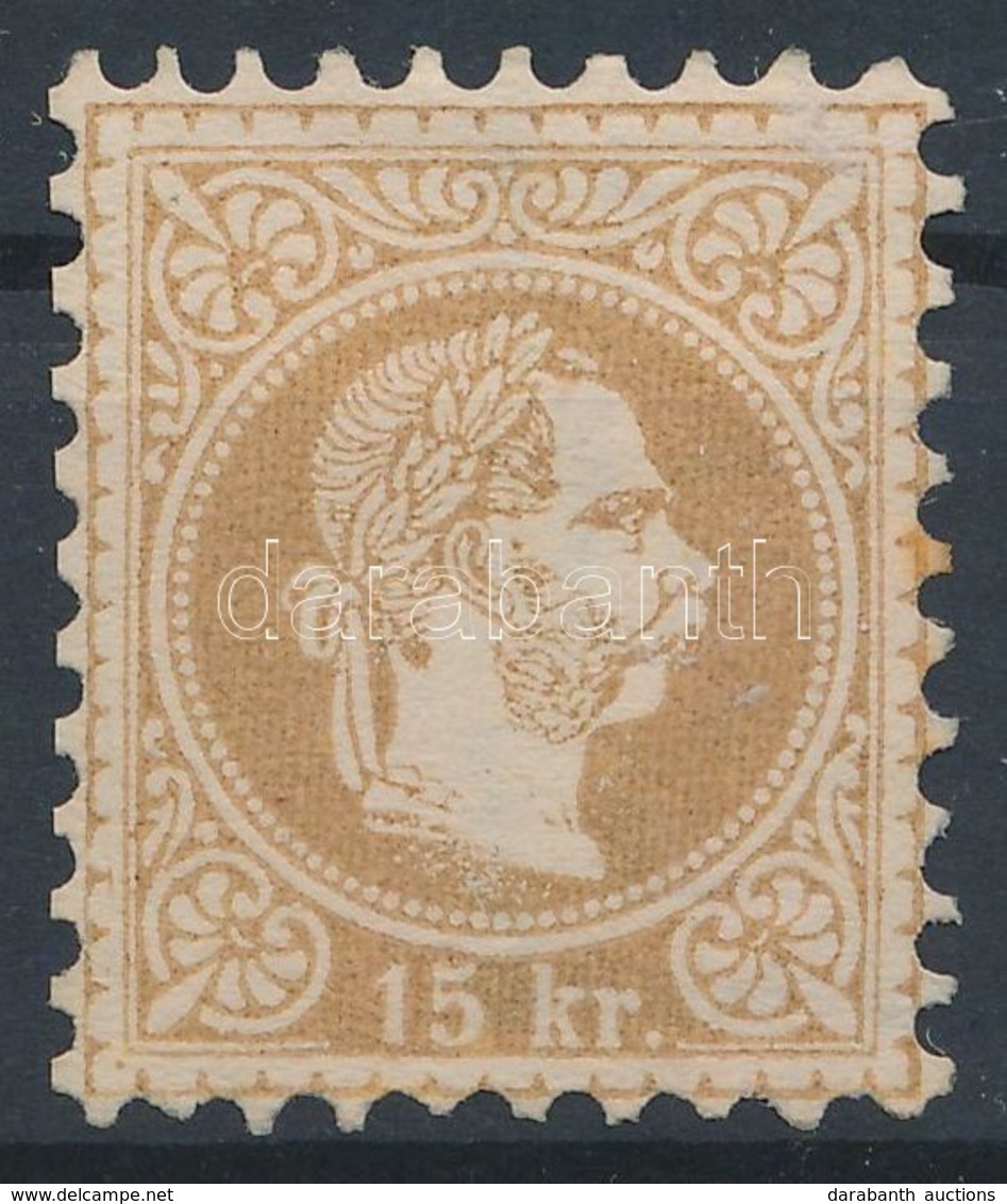 * 1867 15kr Szürkésbarna, Fordított 'E' Vízjel, Rácsozott Fejképalap, Certificate: Steiner - Otros & Sin Clasificación