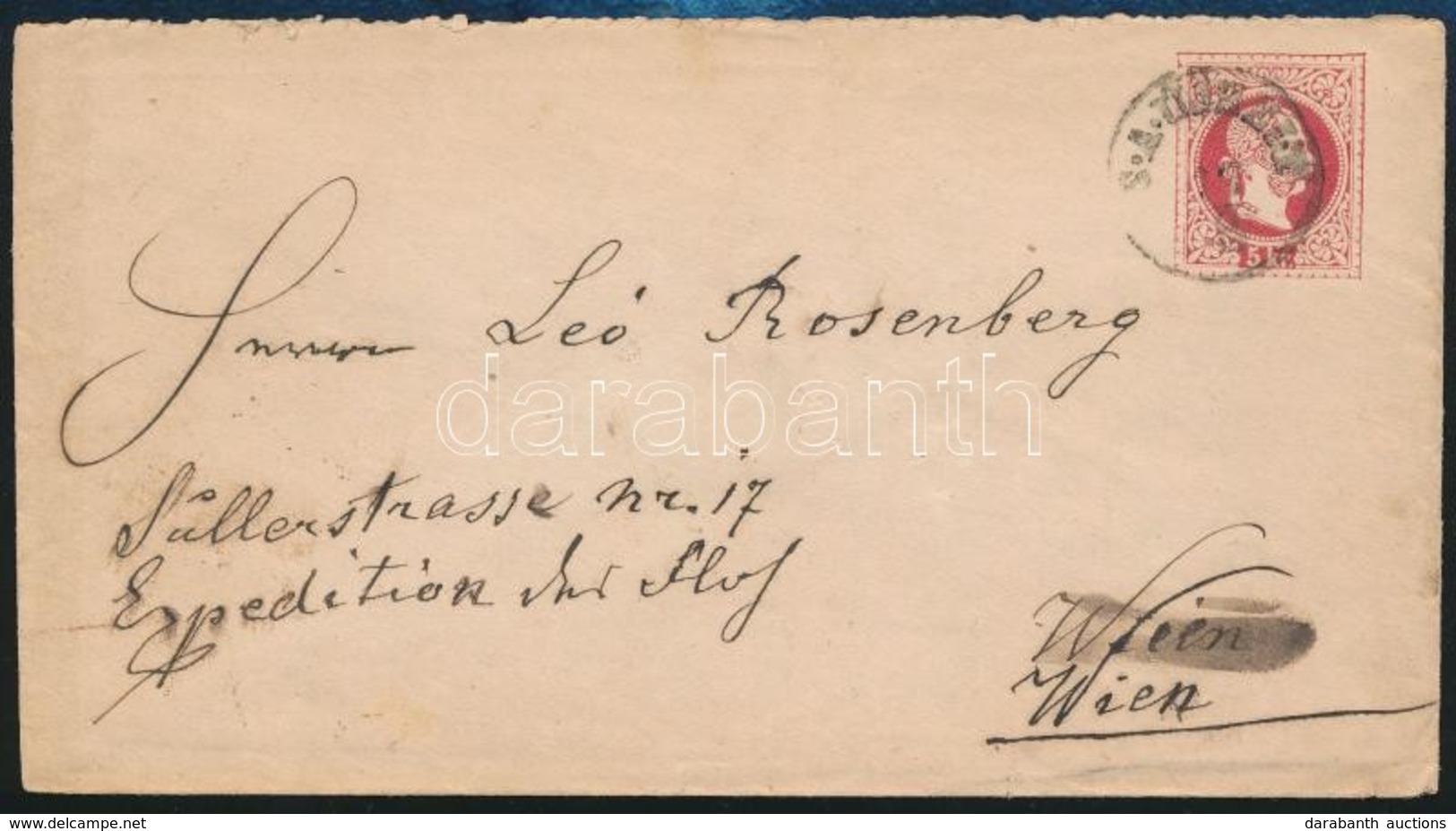 ~1870 5kr Díjjegyes Boríték 'S.A. ÚJHELY' - Otros & Sin Clasificación