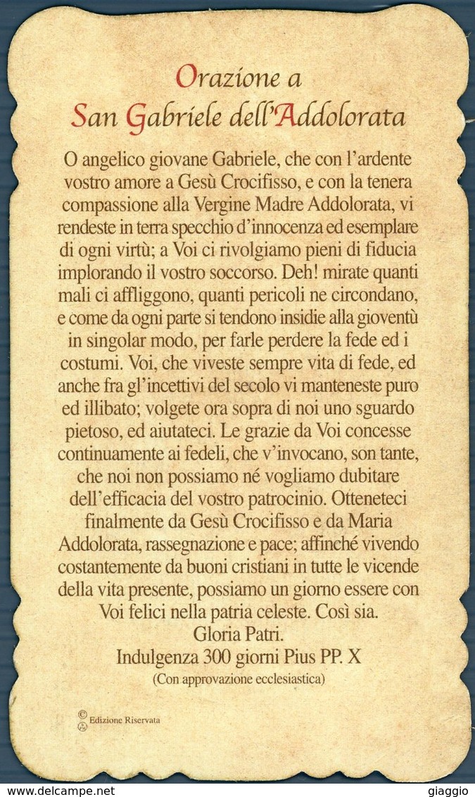 °°° Santino N. 681 - San Gabriele Dell'addolorata Edizione Riservata  °°° - Religione & Esoterismo