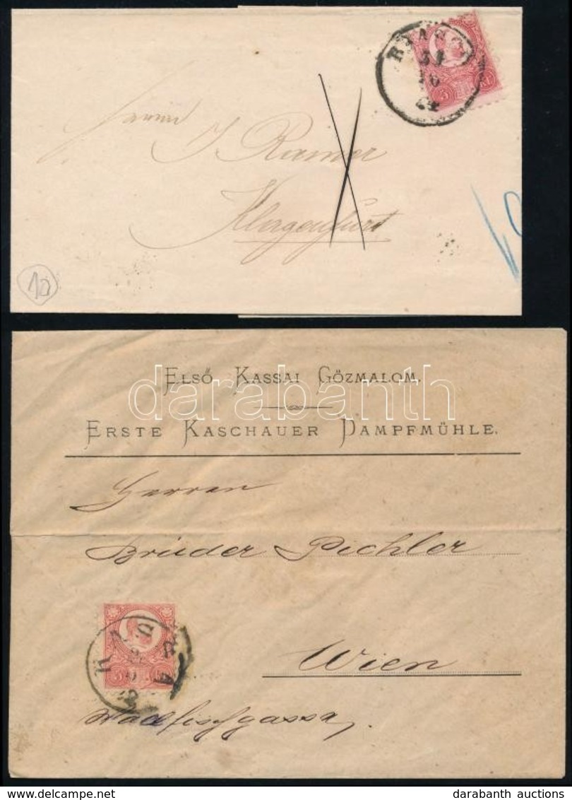 1871 2 Db Réznyomat 5kr 1-1 Levélen, Az Egyik Tartalommal - Sonstige & Ohne Zuordnung