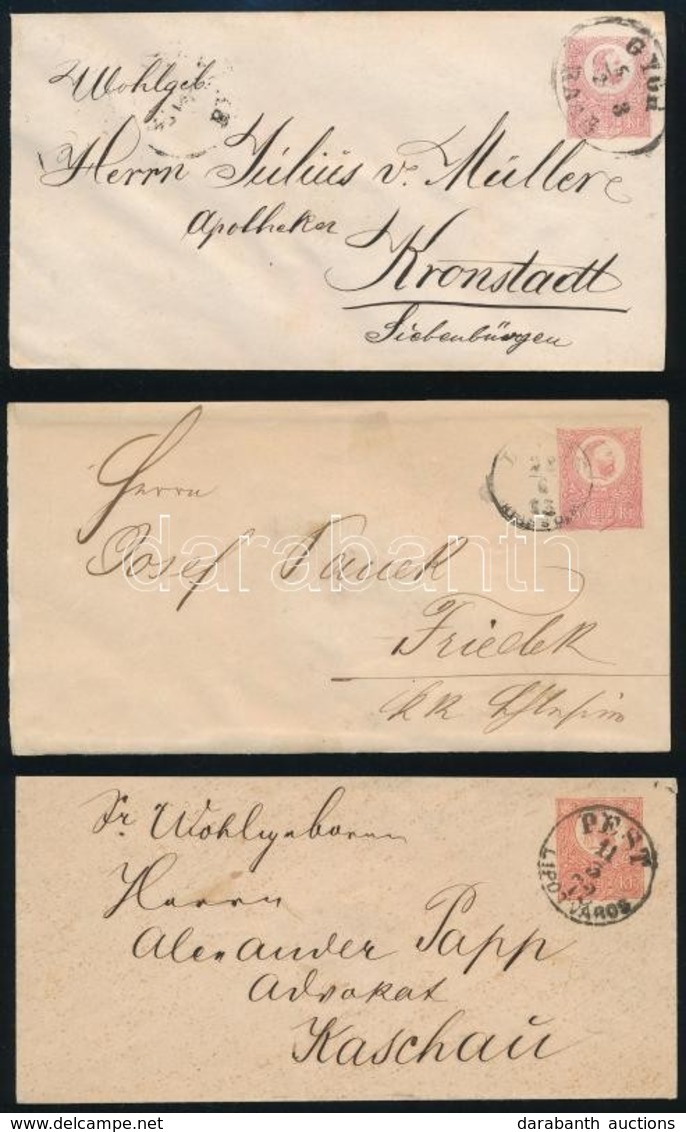 1872-1873 3 Db Futott Díjjegyes Levél - Other & Unclassified