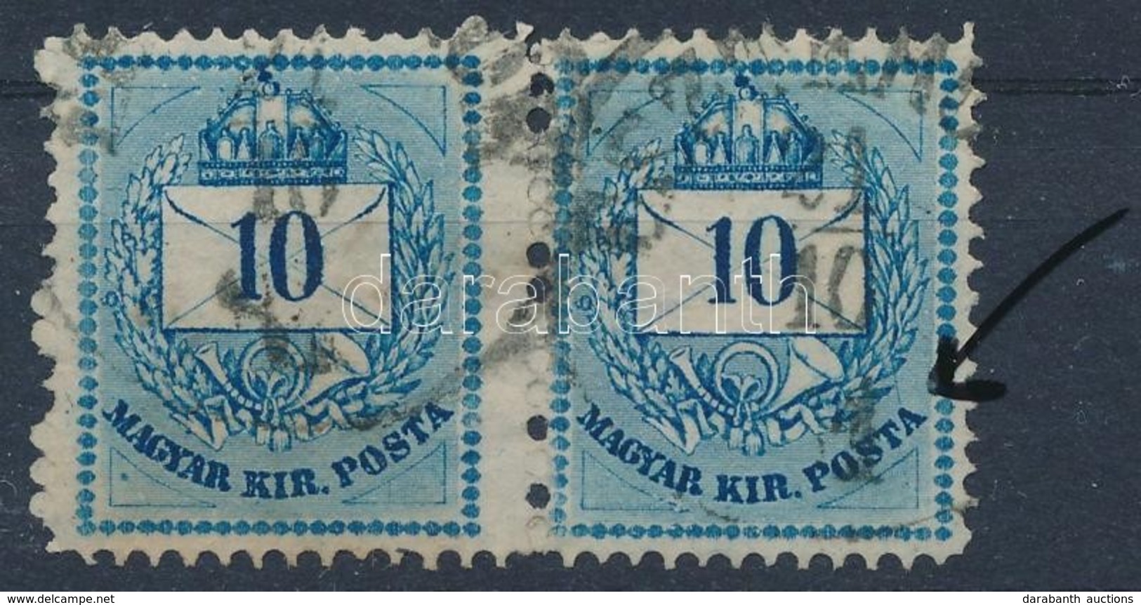 O 1874 10kr Pár, Karccal és Különböző Méretű Bélyegek (ex Lovász) - Autres & Non Classés