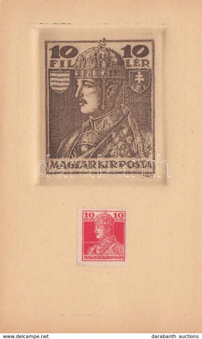 1918 Károly 10f Képeslap Formájú Kis Példányszámú (500) Számozott Essay (1921) - Other & Unclassified