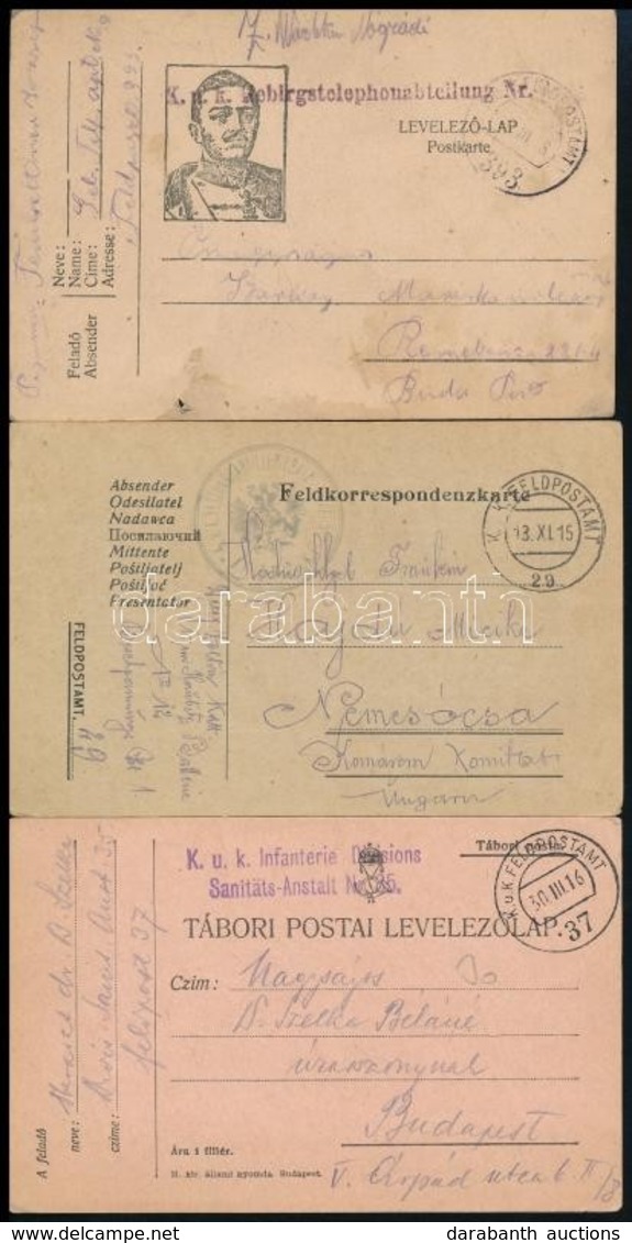 1915-1918 3 Db Tábori Posta Levelezőlap 'K.u.K FELDPOSTAMT 393', '29', '37' - Other & Unclassified