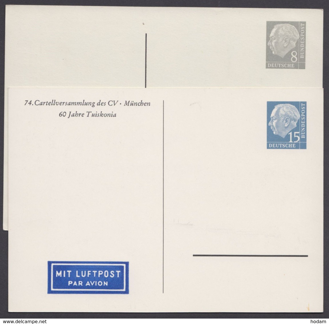 PP 7 D 2/01 A, PP 9 D 2/02 A, "Heuß", 2 Karten Mit Kleiner Auflage, Ungebraucht - Private Postcards - Mint