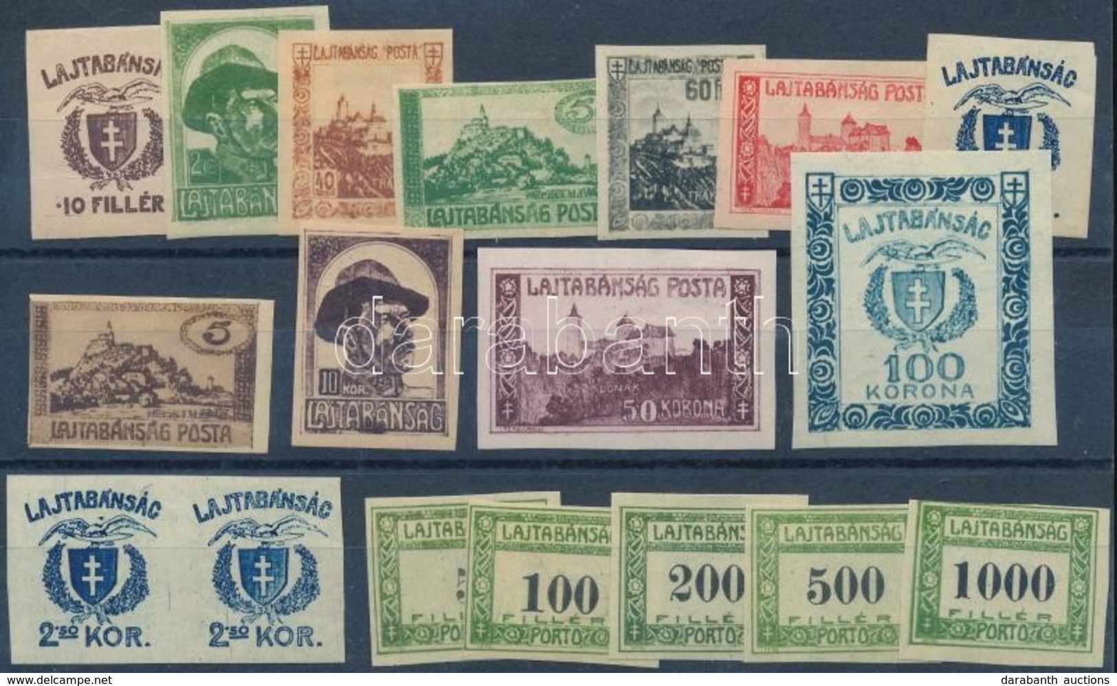 ** * Nyugat-Magyarország VII. 1921 Teljes Vágott Sor, Közte 2,50K Párban + 5 Db Klf Vágott Portó Bélyeg / Mi 69-79 Imper - Other & Unclassified