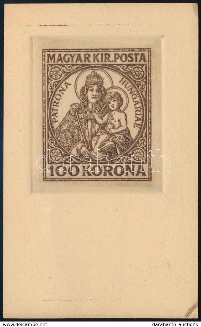 1921/1924 Koronás Madonna 100K Emléklap / Essay In Postcard Form (issue 1000 Példányos) - Other & Unclassified