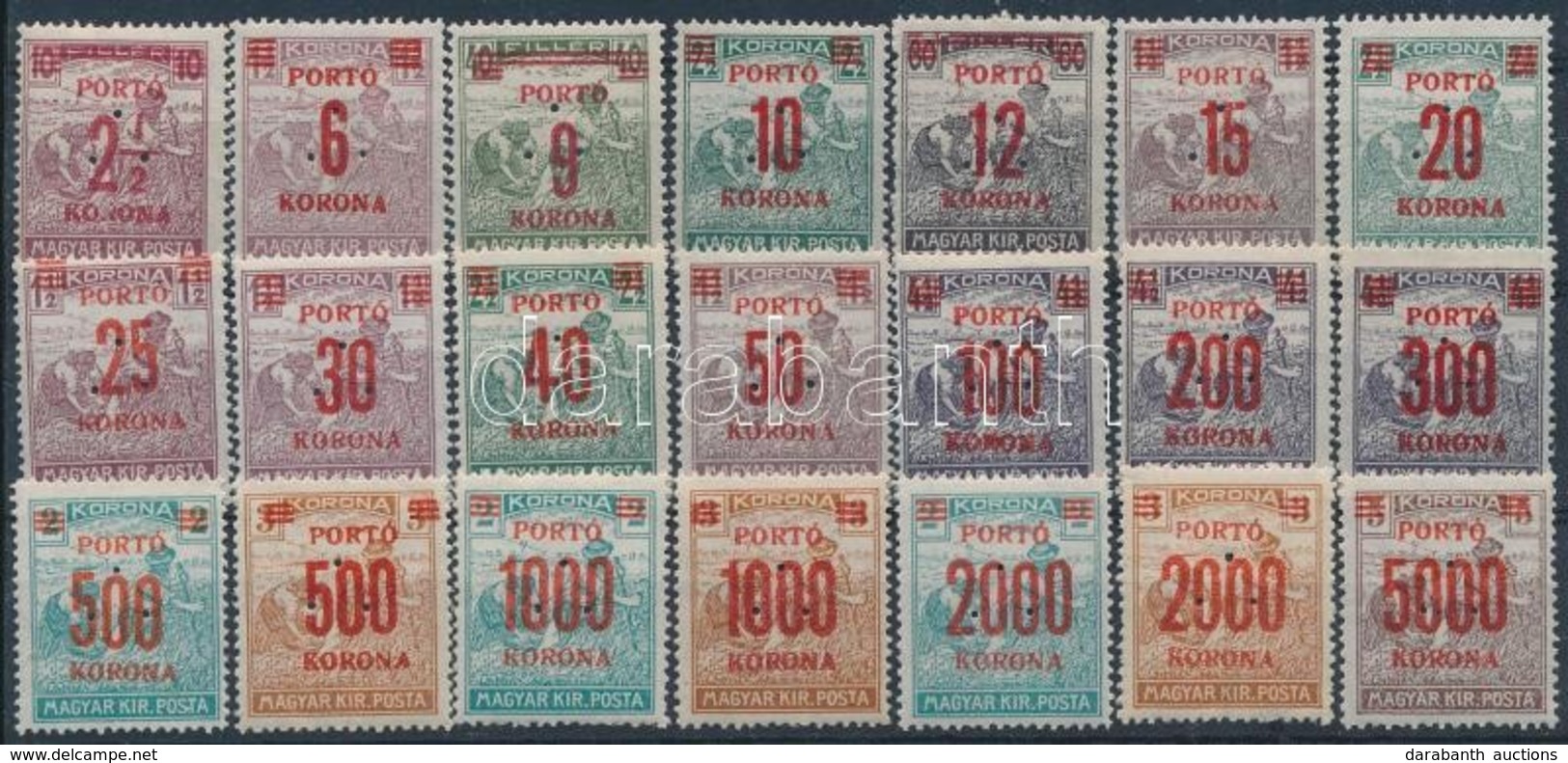 ** 1921/25 Kisegítő Portó Sor Hármaslyukasztással, Luxus - Other & Unclassified