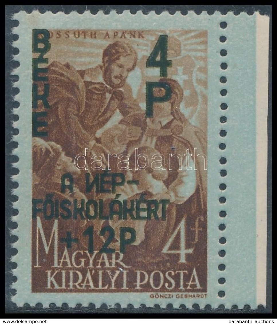 ** 1945 Béke 4 P ívszéli Bélyeg ,,fordított N Betű' Tévnyomat - Otros & Sin Clasificación