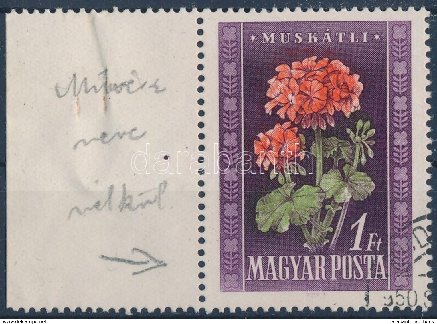 O 1950 Virág ívszéli 1 Ft A Tervező Neve Nélkül - Sonstige & Ohne Zuordnung