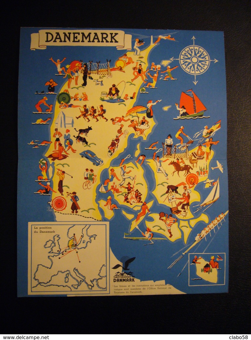 DANEMARK DANIMARCA  1936 ORIGINALE DEPLIANTS TURISTICO  PAYS DES MERS - Dépliants Turistici