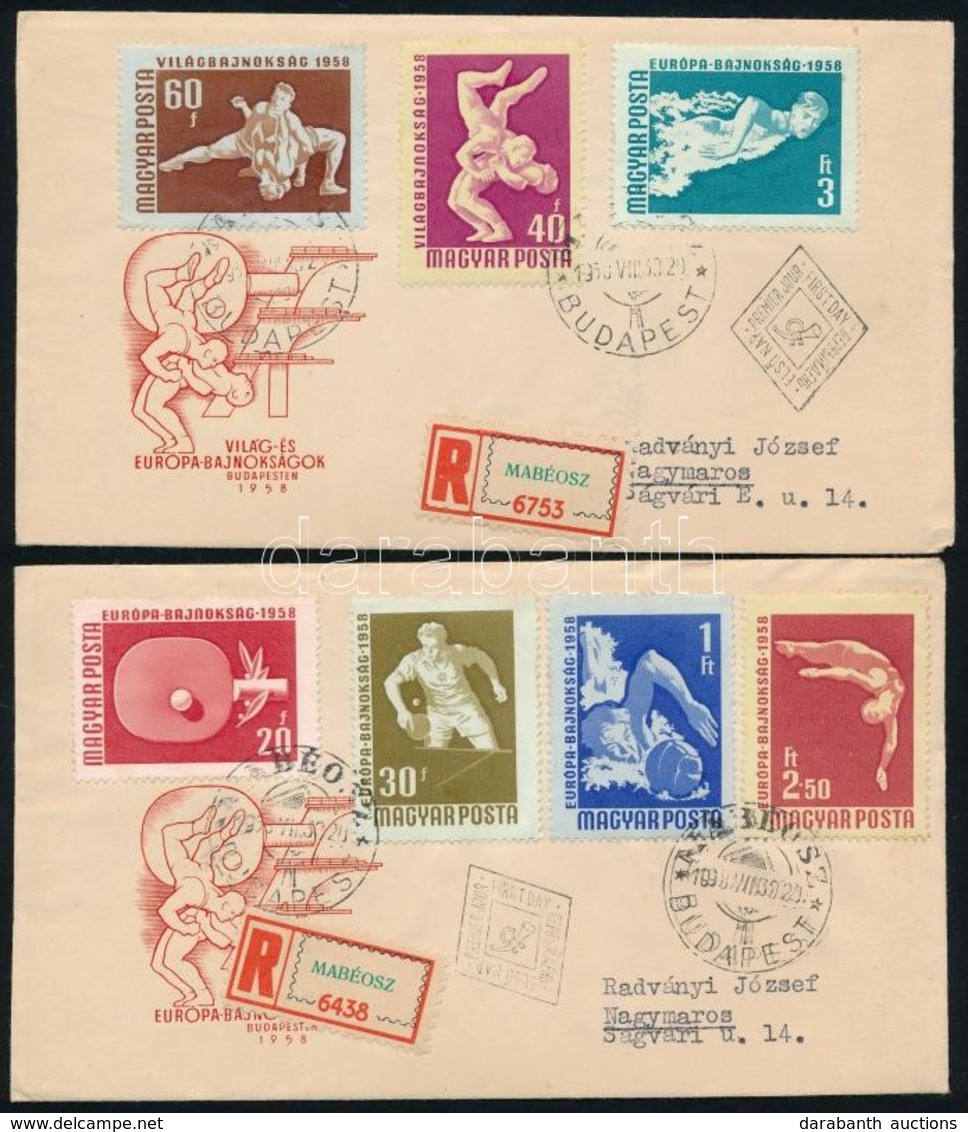 1958 Sport Sor 2 Db Ajánlott FDC-n - Autres & Non Classés