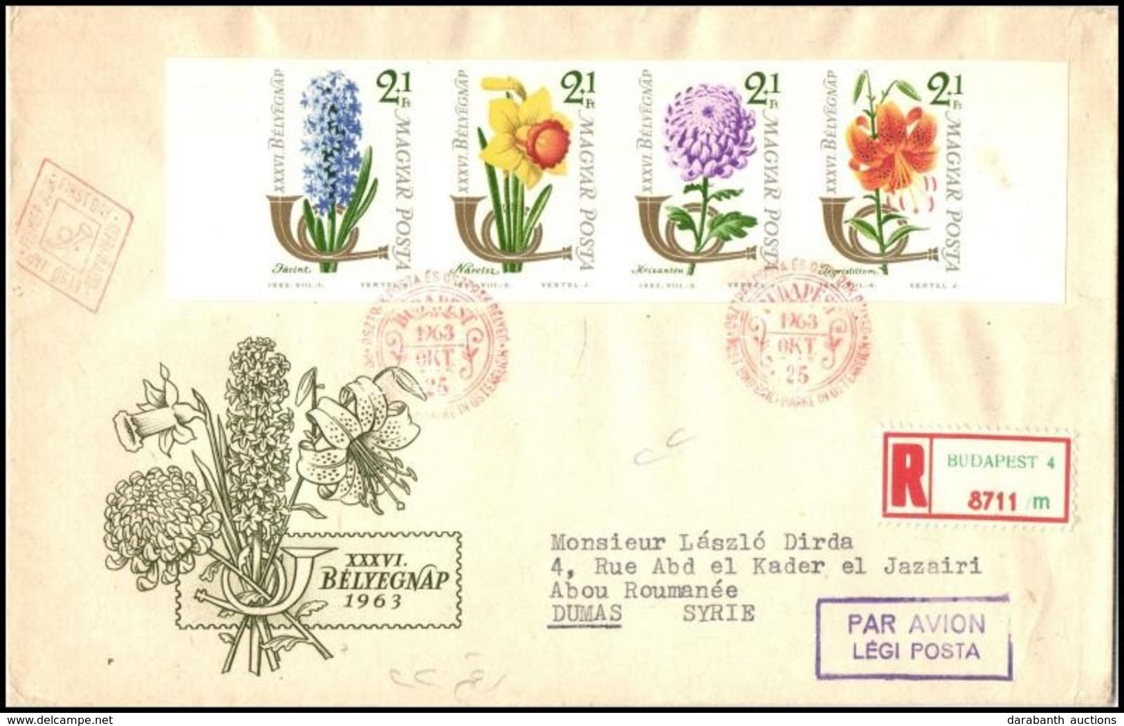 1963 Bélyegnap Vágott Négyescsík FDC-n - Other & Unclassified