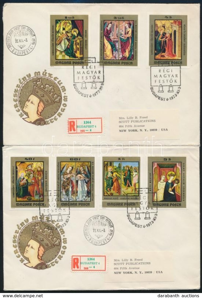 1973 Festmények Vágott Sor 2 Db Ajánlott FDC-n - Otros & Sin Clasificación