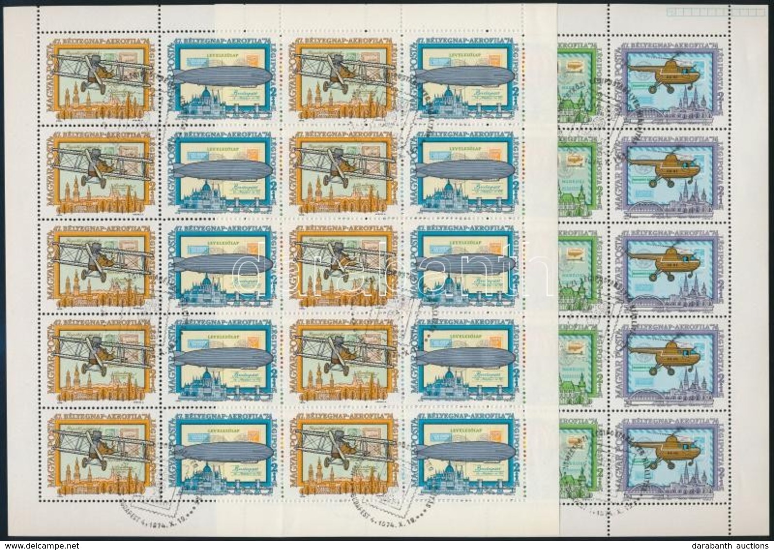 O 1974 Bélyegnap Aerofila Teljes ívsor (20.000) - Other & Unclassified