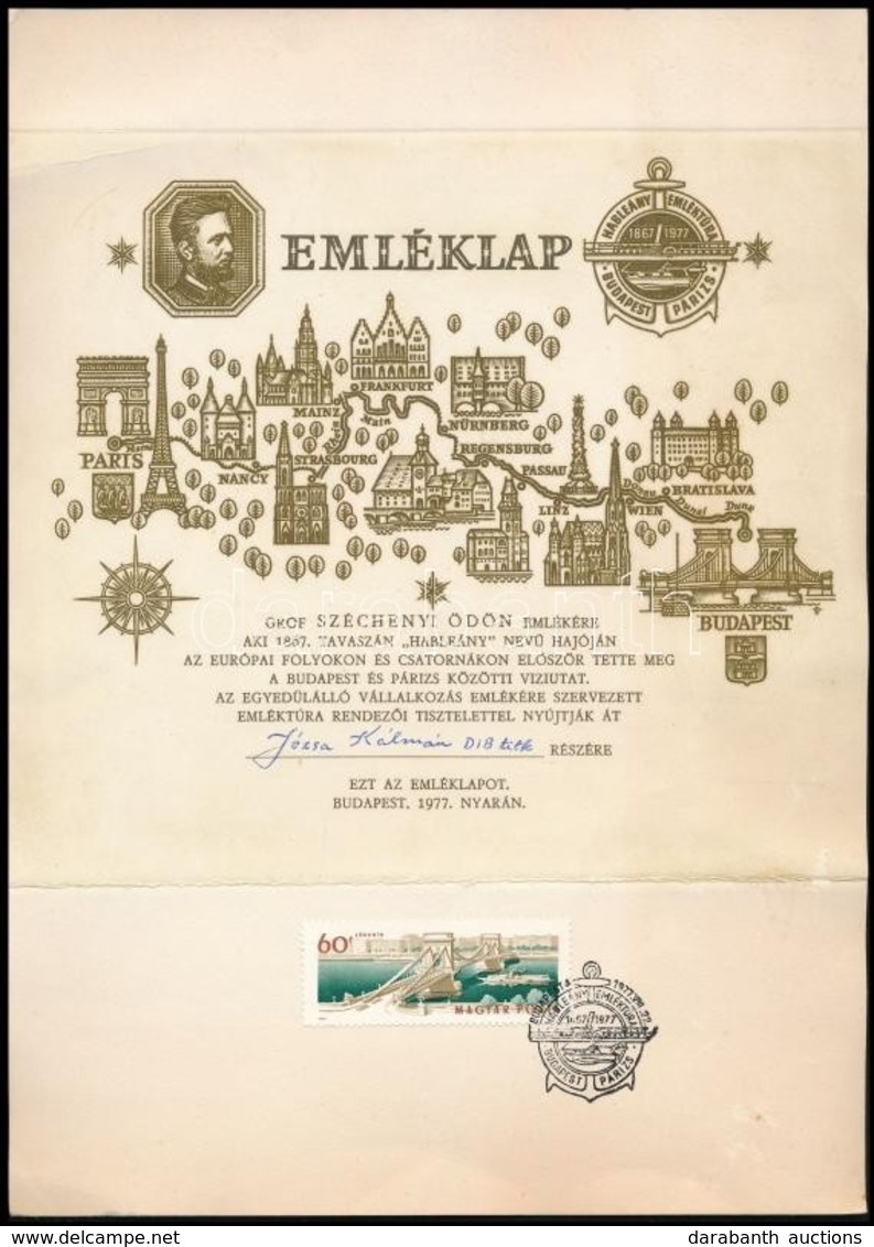 1977 Budapest- Párizs Emléklap Alkalmi Bélyegzéssel - Other & Unclassified