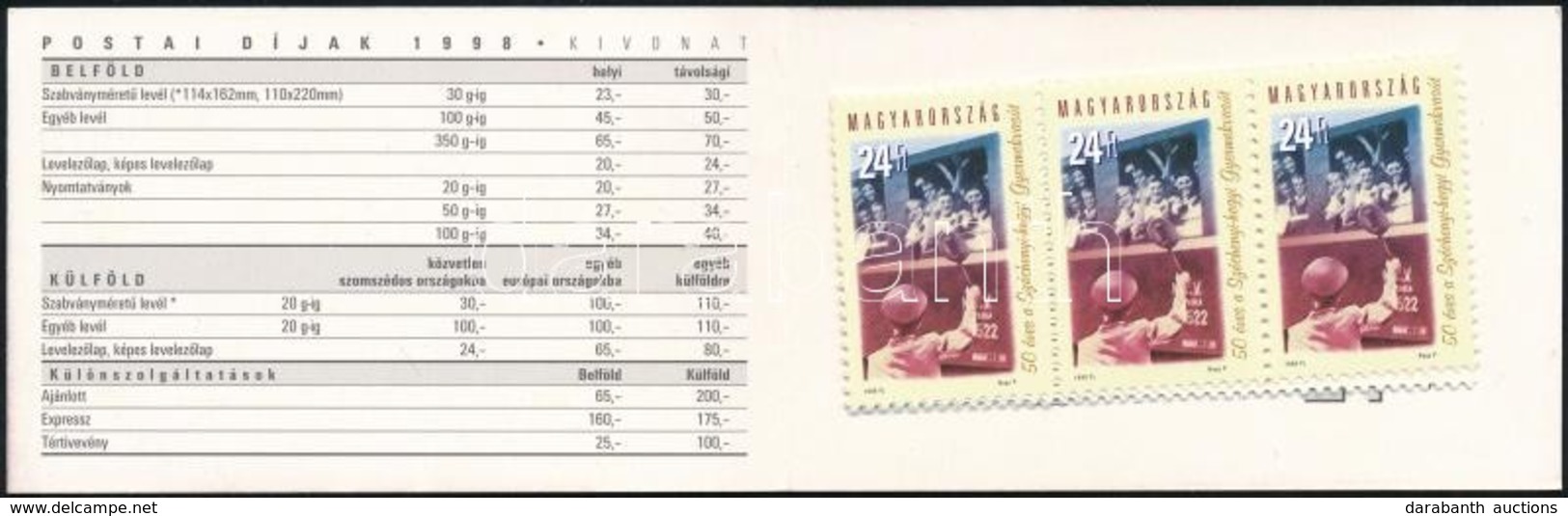 ** 1998 50 éves A Széchenyi Hegyi Gyermekvasút Bélyegfüzet - Otros & Sin Clasificación