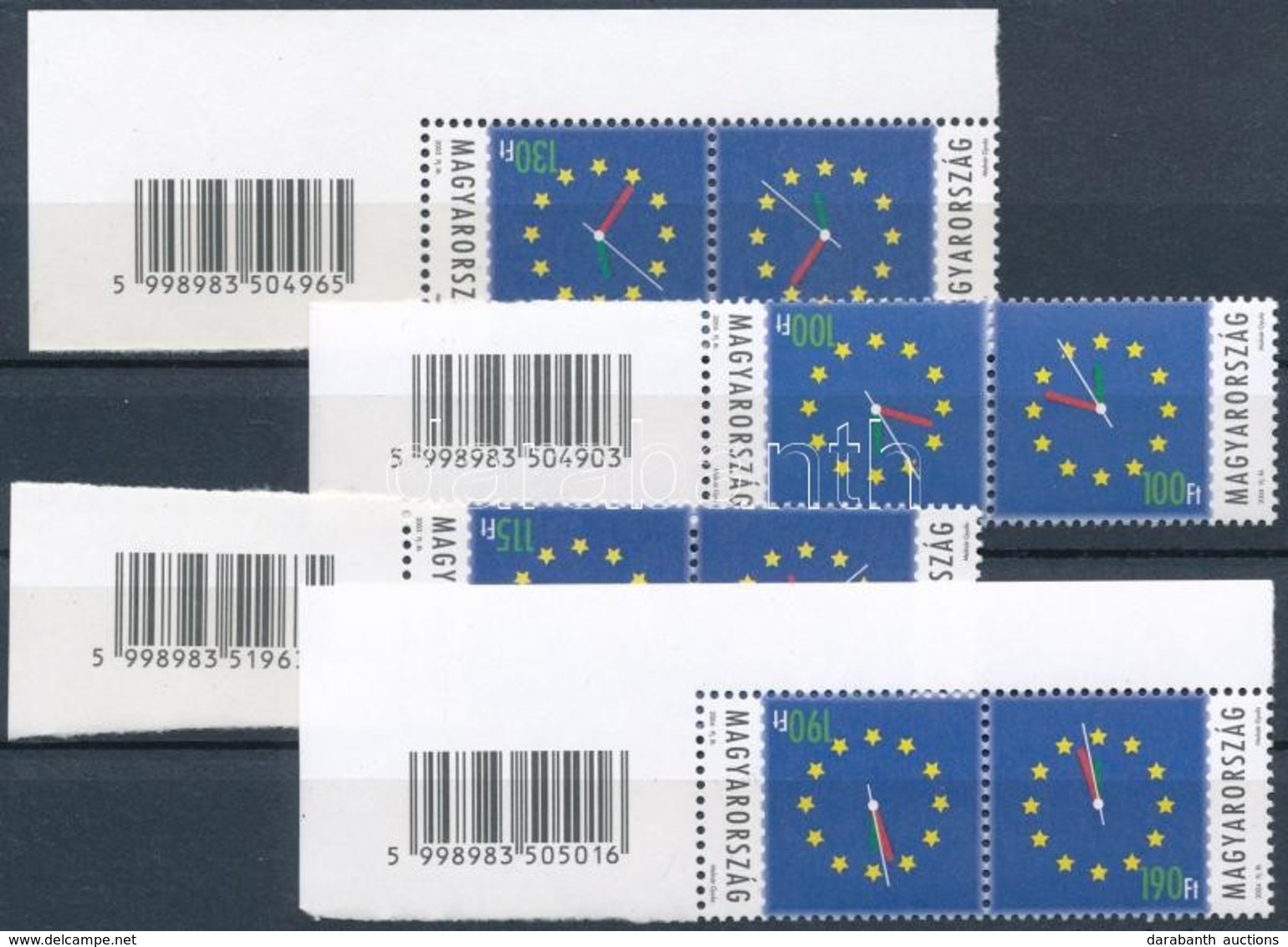 ** 2003-2004 Úton Az EU-ba I.-IV. Vonalkódos Fordított Pár - Sonstige & Ohne Zuordnung