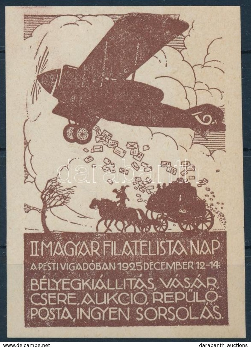 ** 1925 II. Magyar Filatelista Nap és Bélyegkiállítás Emlékív - Other & Unclassified