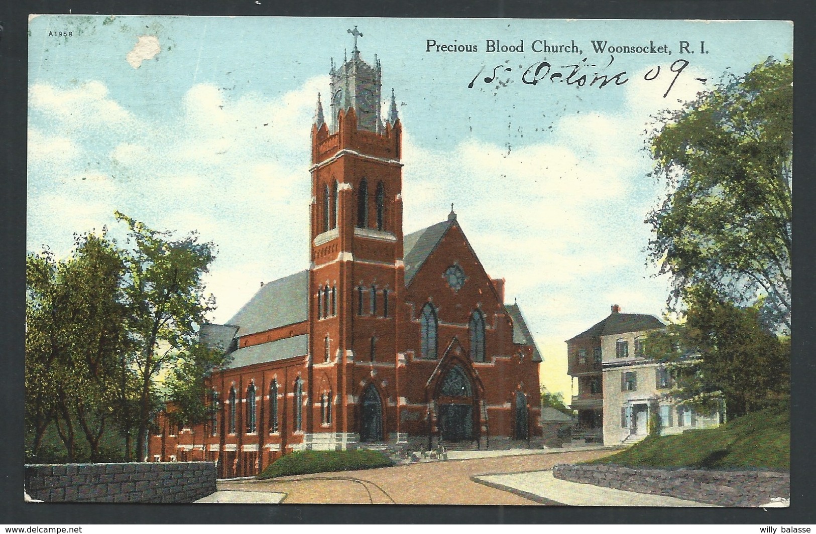 +++ CPA - Amérique - Etats Unis - Rhode Island - WOONSOCKET - Precious Blood Church // - Woonsocket