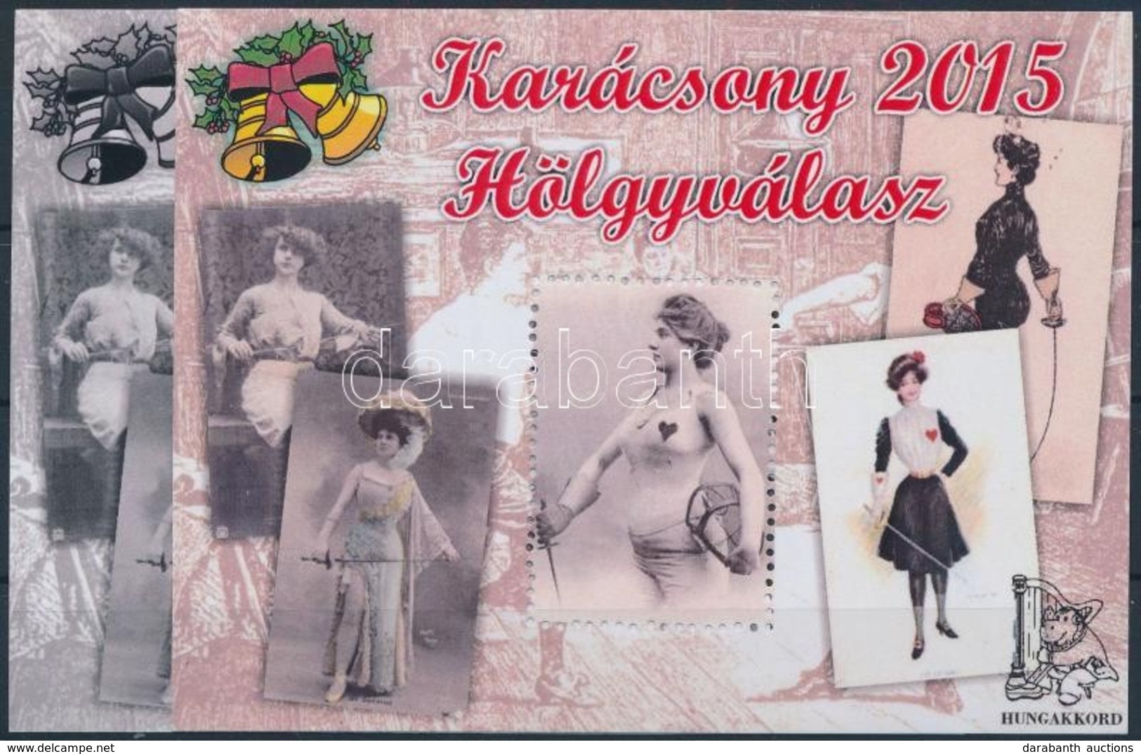 ** 2015 Karácsony 'Hölgyválasz' Emlékív Pár, Ajándék, Fogazott-vágott (011 Sorszámmal) (8.000) - Other & Unclassified