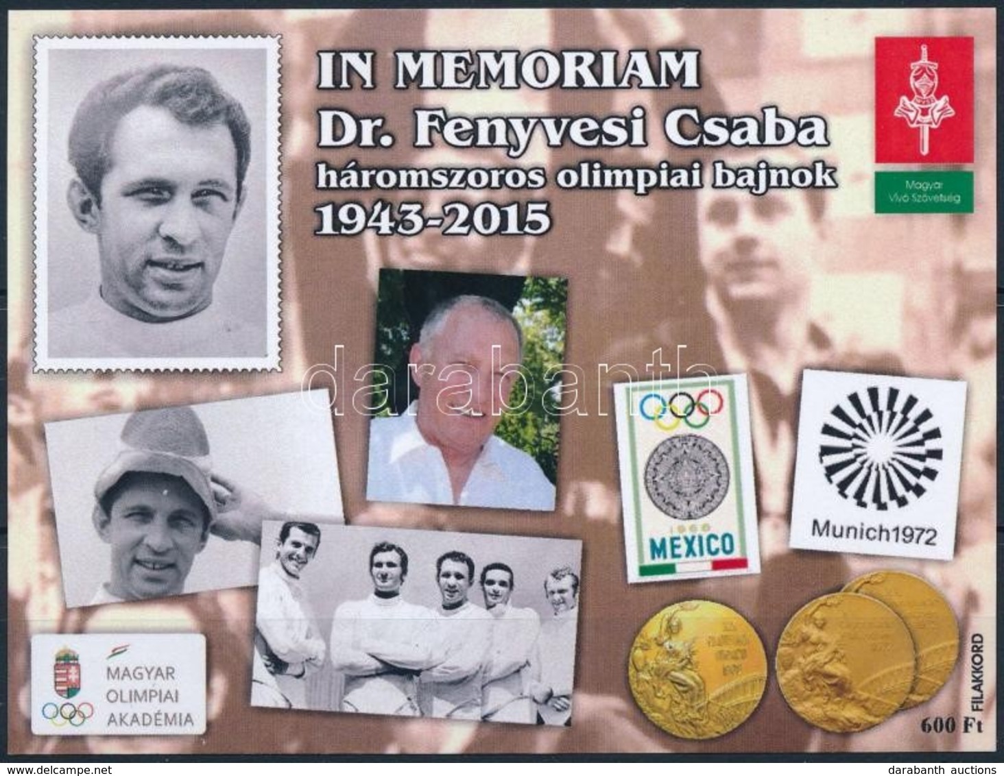 ** 2015 In Memoriam Dr Fenyvesi Csaba Emlékív Fekete Sorszámmal - Other & Unclassified