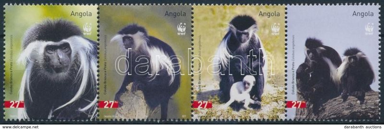 ** 2004 WWF: Colobus Majom Sor Vízszintes 4-es Csíkban Mi 1745-1748 - Otros & Sin Clasificación