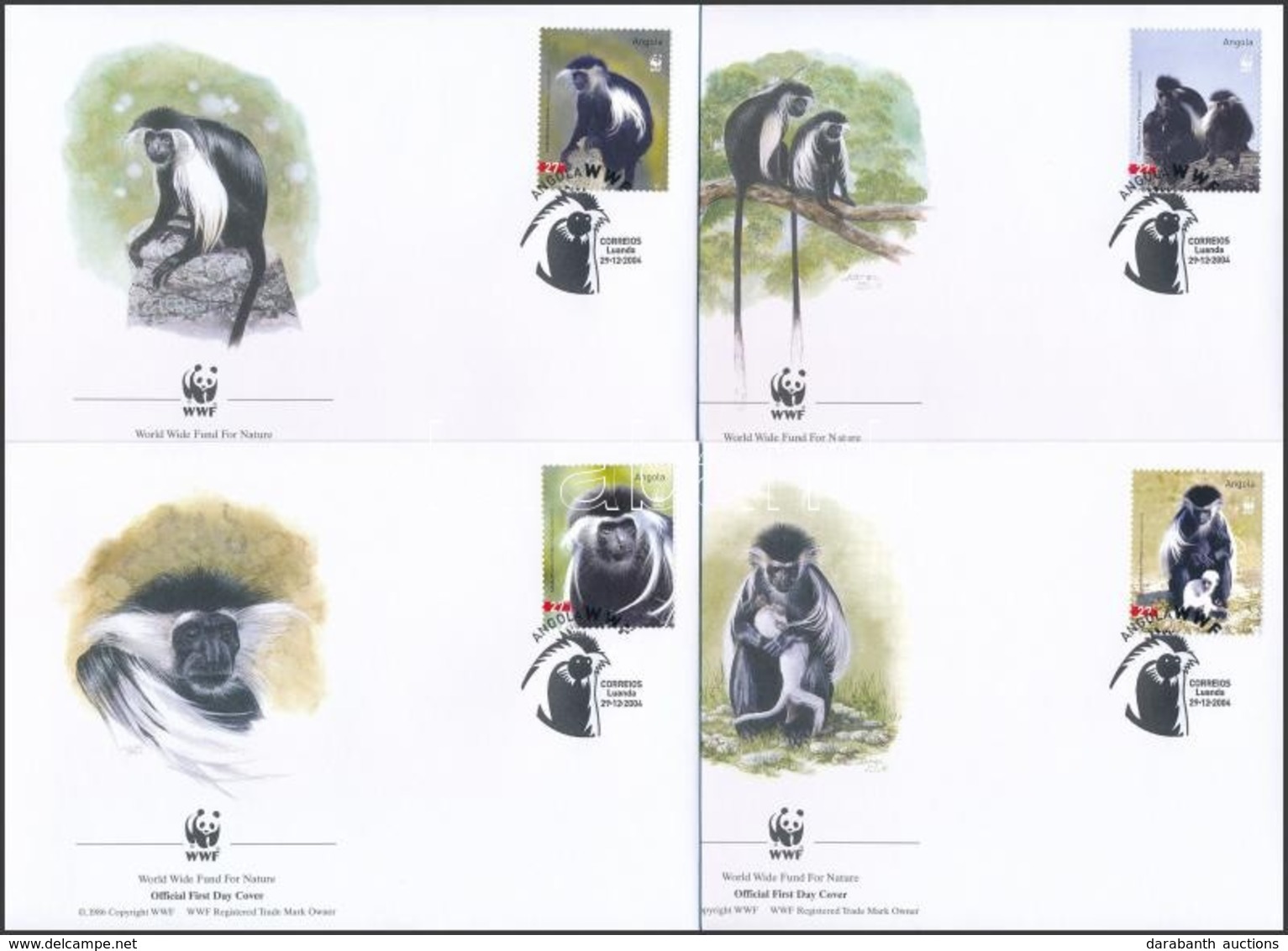 2004 WWF: Majmok Sor 4 Db FDC-n Mi 1745-1748 - Autres & Non Classés