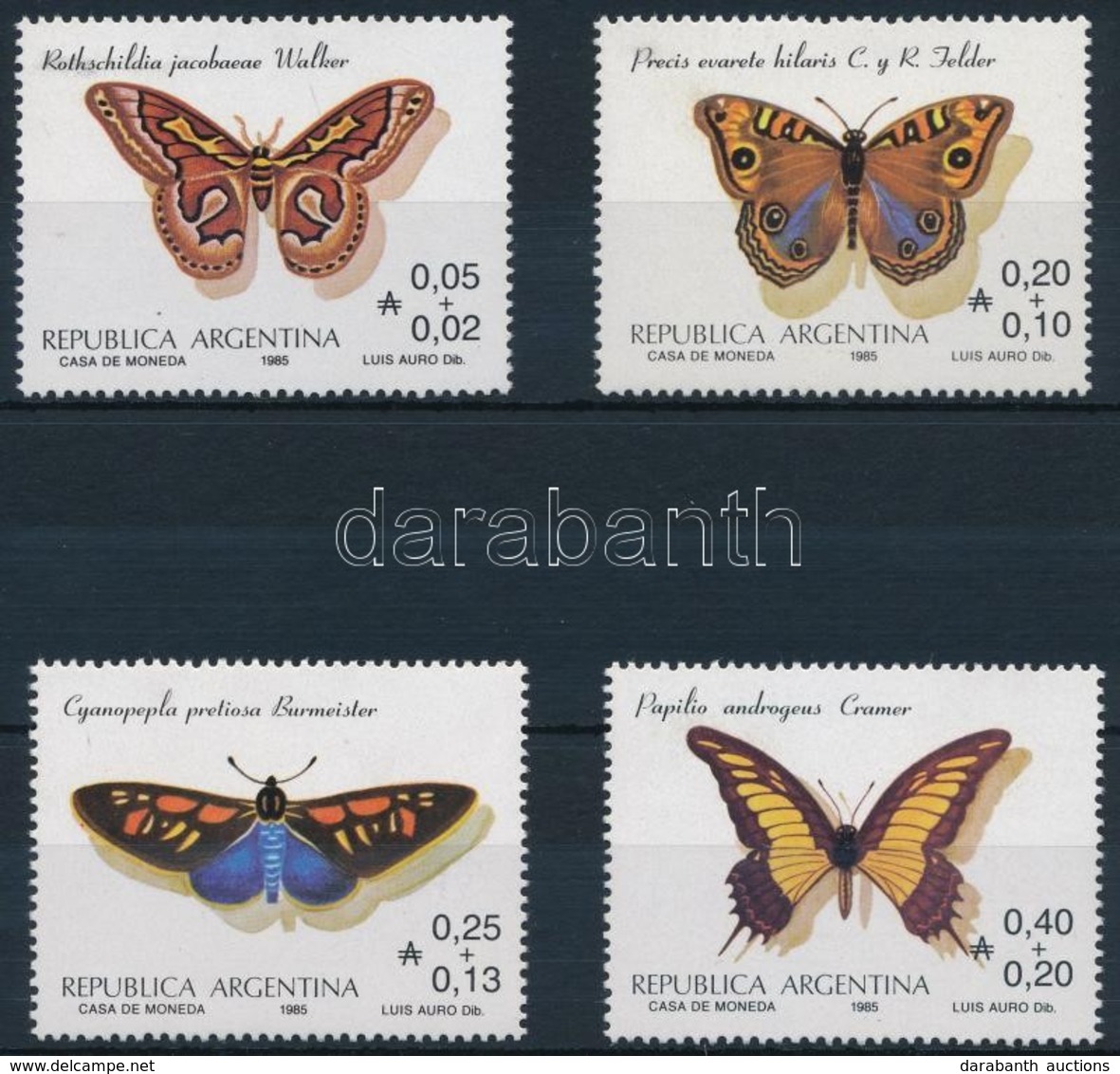 ** 1985 Lepkék Sor,
Butterflies Set
Mi 1777-1781 - Otros & Sin Clasificación