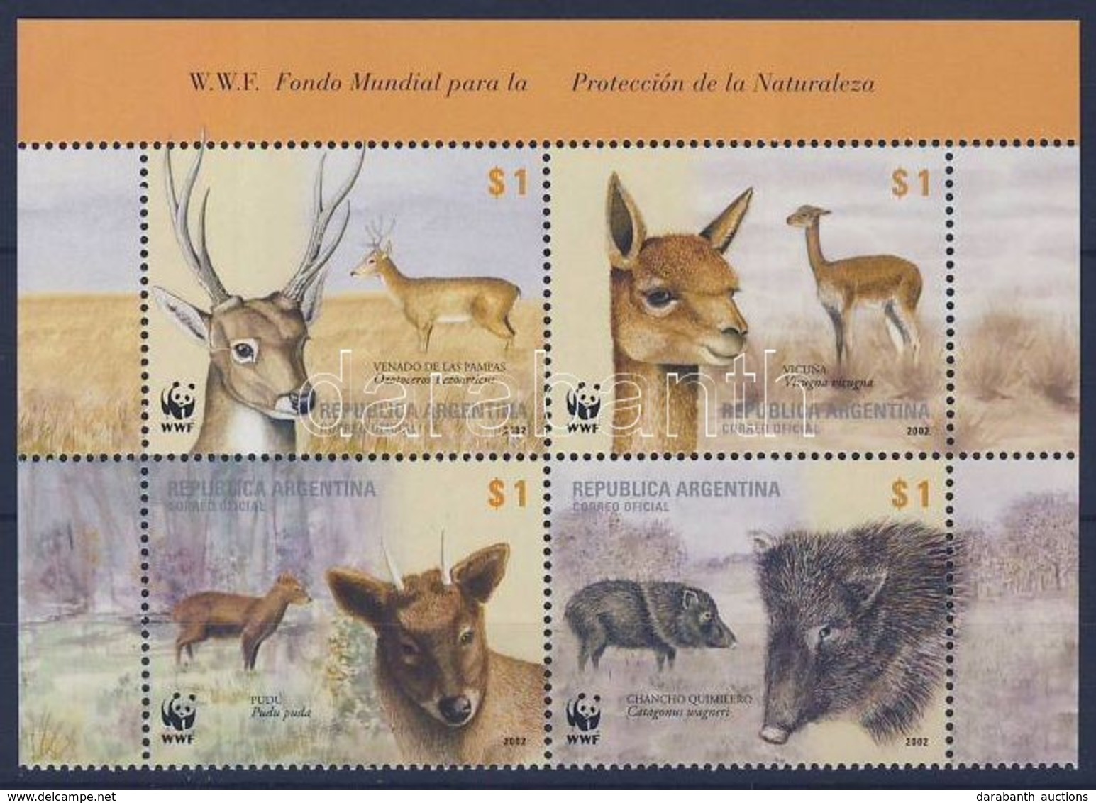 ** 2002 WWF Vadállatok Négyestömb Mi 2749-2752 - Autres & Non Classés