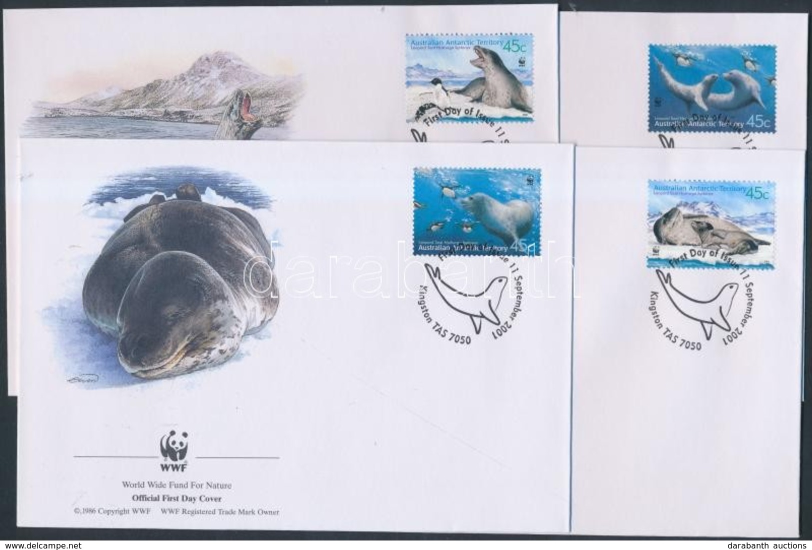 2001 WWF: Leopárdfóka Sor Mi 145-148 4 FDC-n - Sonstige & Ohne Zuordnung