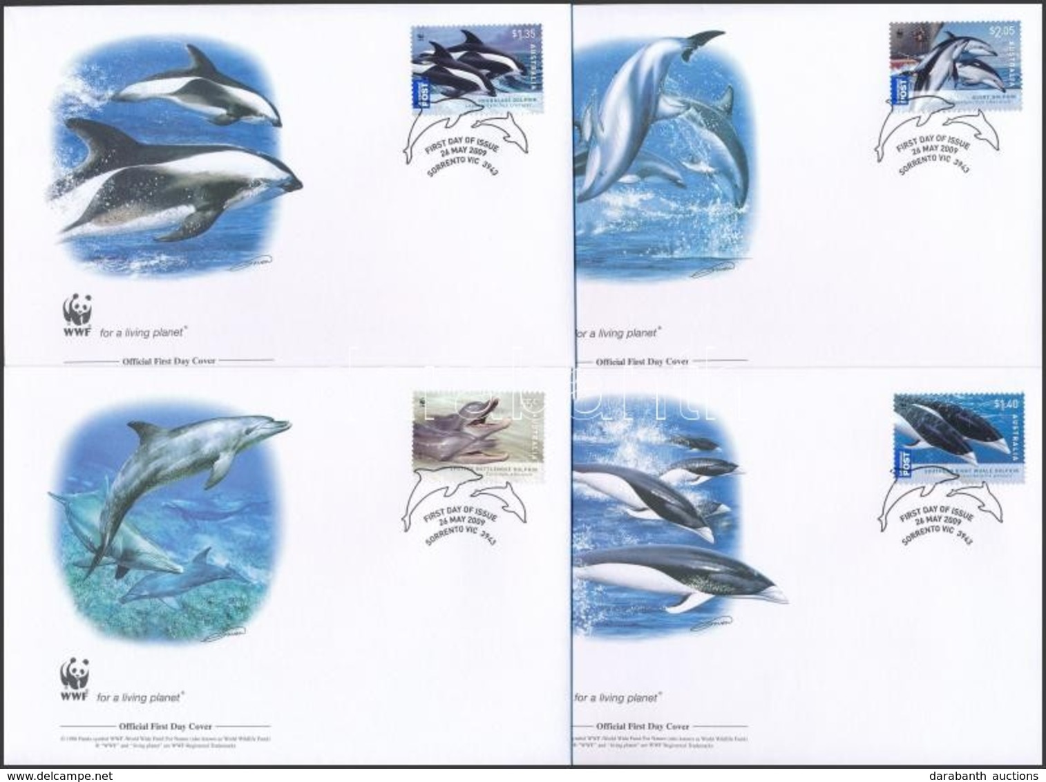 2009 WWF: Delfin Sor 4 Db FDC-n Mi 3205-3208 - Sonstige & Ohne Zuordnung