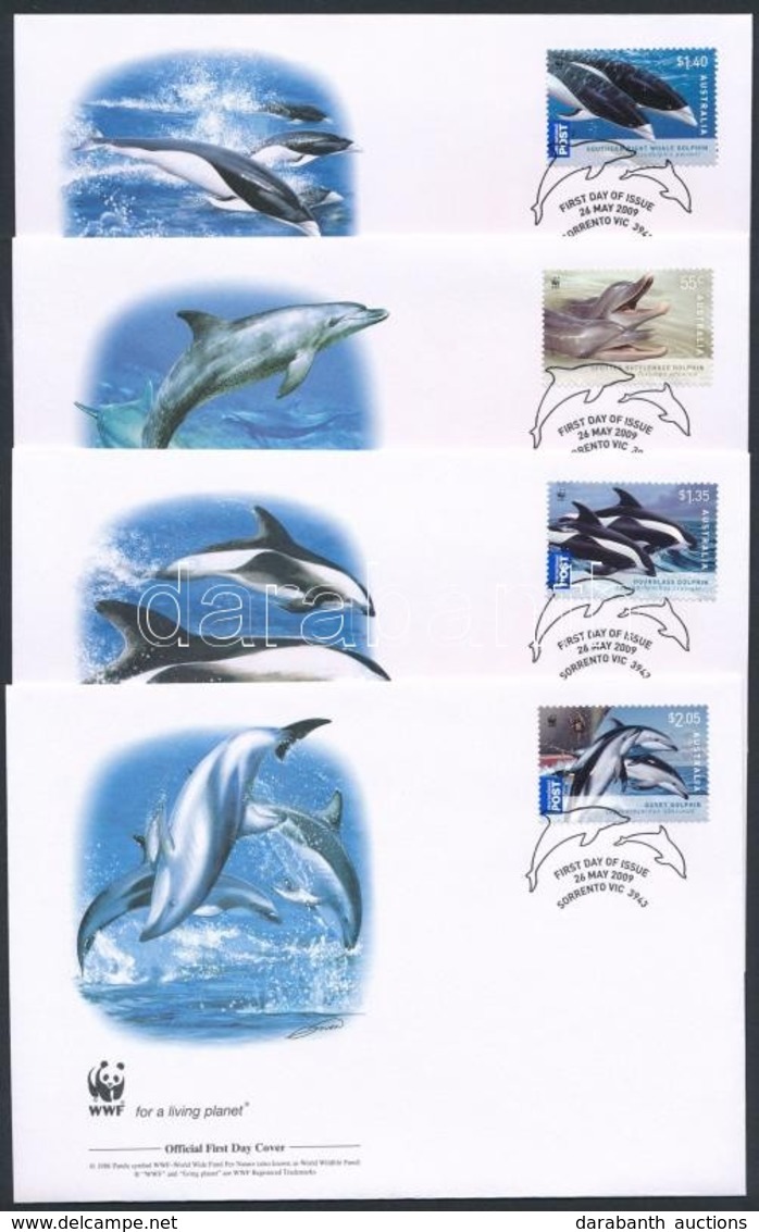 2009 WWF: Delfinek Sor Mi 3205-3208 4 FDC-n - Other & Unclassified