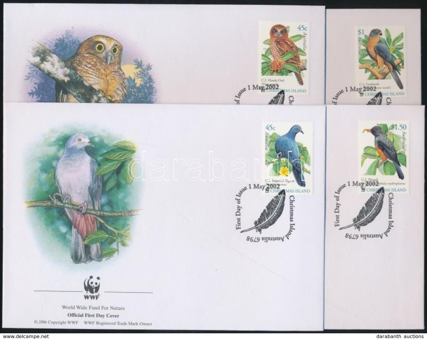 2002 WWF Madarak Sor Mi 497-500 4 FDC - Otros & Sin Clasificación