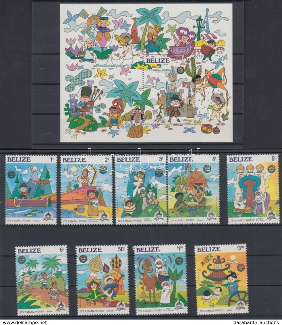 ** Belize 1985 Disneyland; Karácsony Sor Mi 829-837 + Blokk 74 - Sonstige & Ohne Zuordnung