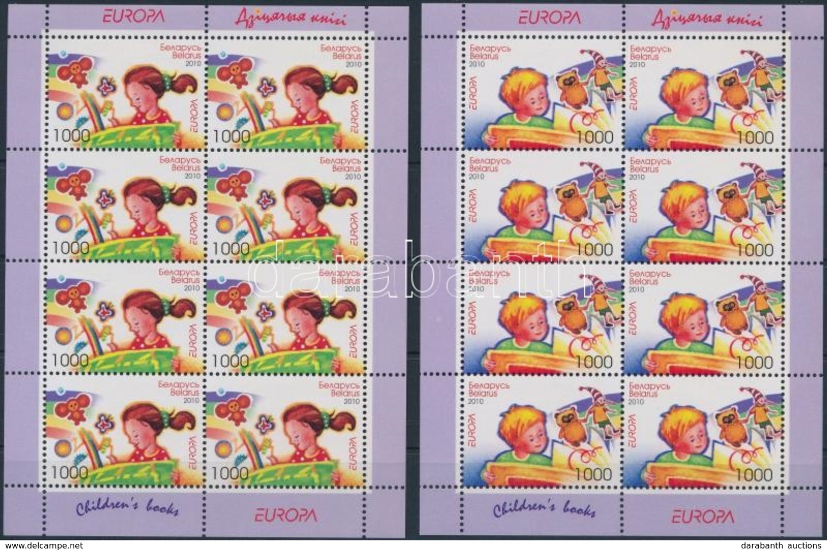 ** 2010 Europa CEPT Gyermekkönyvek Kisívpár,
Europe CEPT Children Books Minisheet Pair
Mi 802-803 - Autres & Non Classés