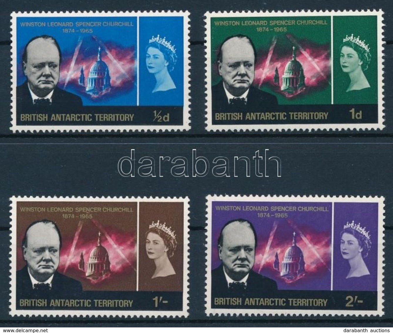 ** Brit Antarktiszi Területek 1966 Churchill Sor Mi 16-19 - Autres & Non Classés