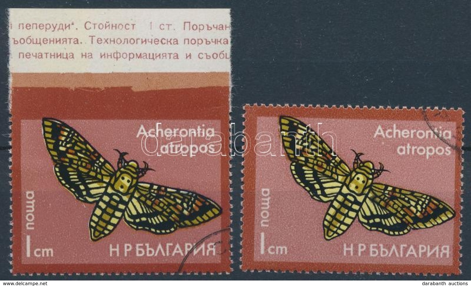 O 1975 Lepke Mi 2436 Felül Fogazatlan Bélyeg + Támpéldány / Imperforate Above - Sonstige & Ohne Zuordnung