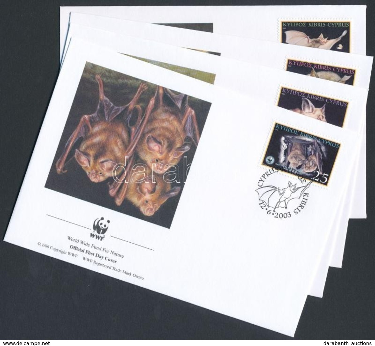 2003 WWF: Denevér Sor Mi 1015-1018 4 Db FDC-n - Autres & Non Classés