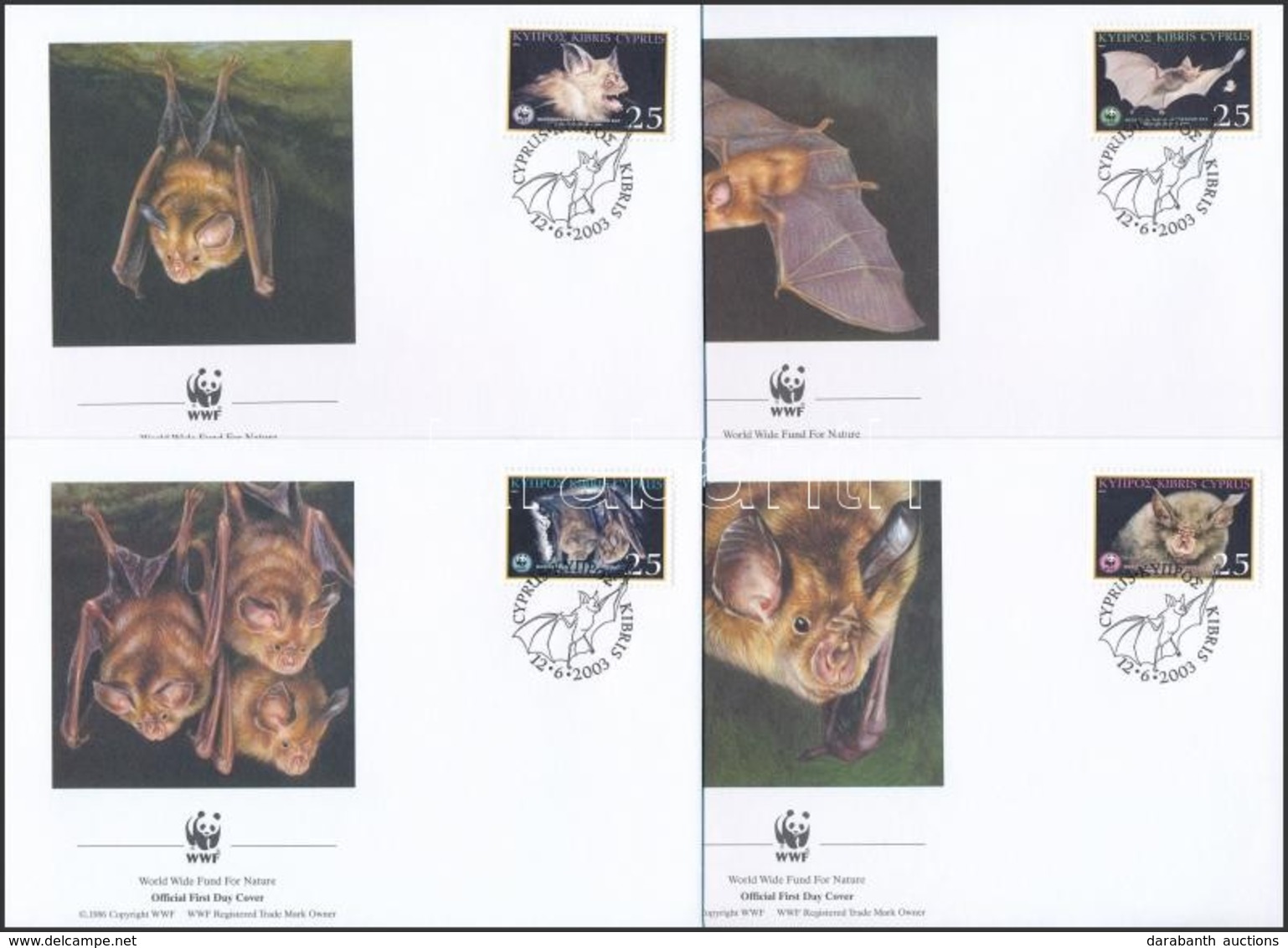 2003 WWF: Kereknyergű Patkósdenevér Sor Mi 1015-1018 4 Db FDC-n - Otros & Sin Clasificación