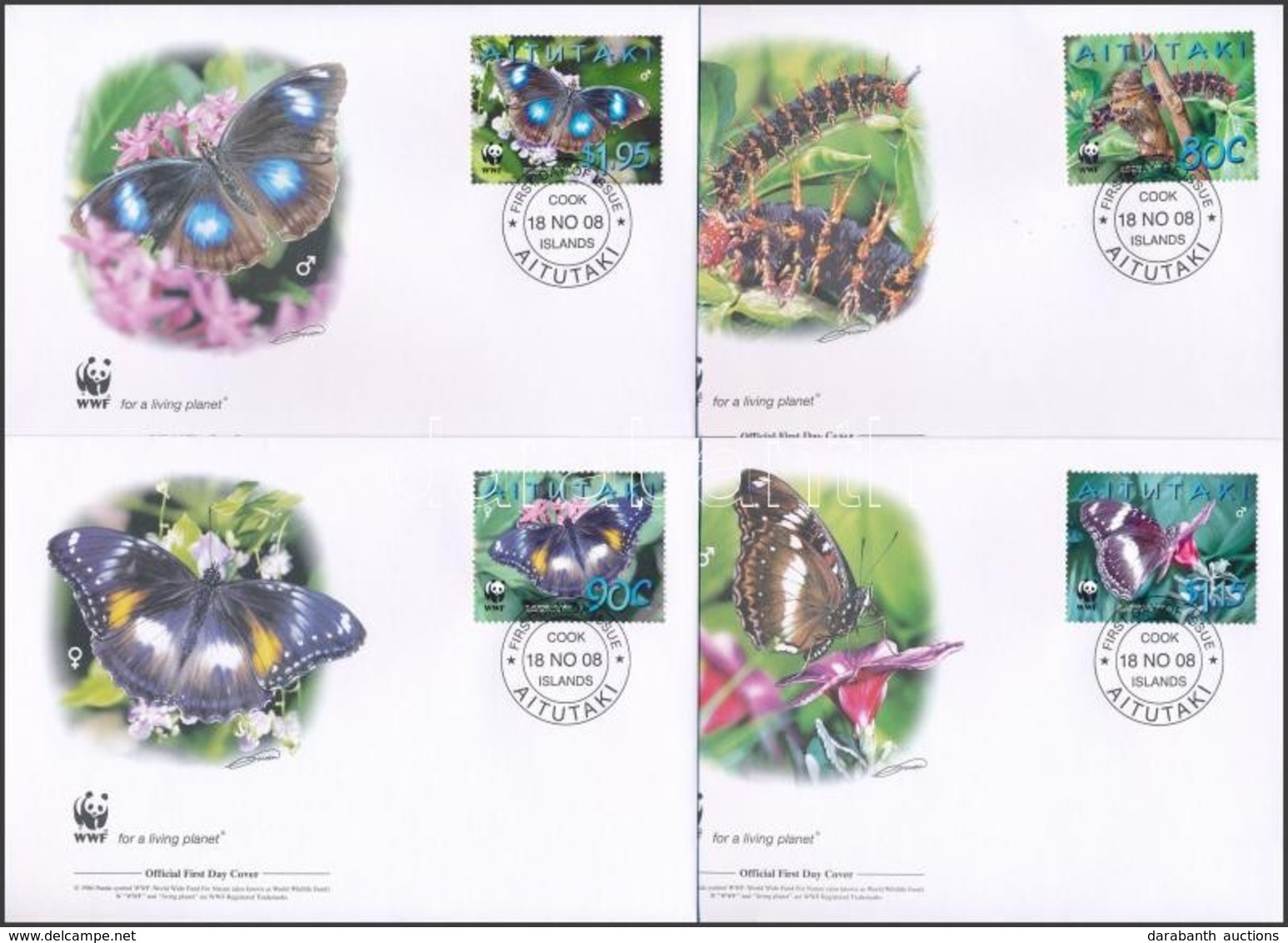 2008 WWF: Lepke Sor 4 Db FDC-n Mi 778-781 - Sonstige & Ohne Zuordnung