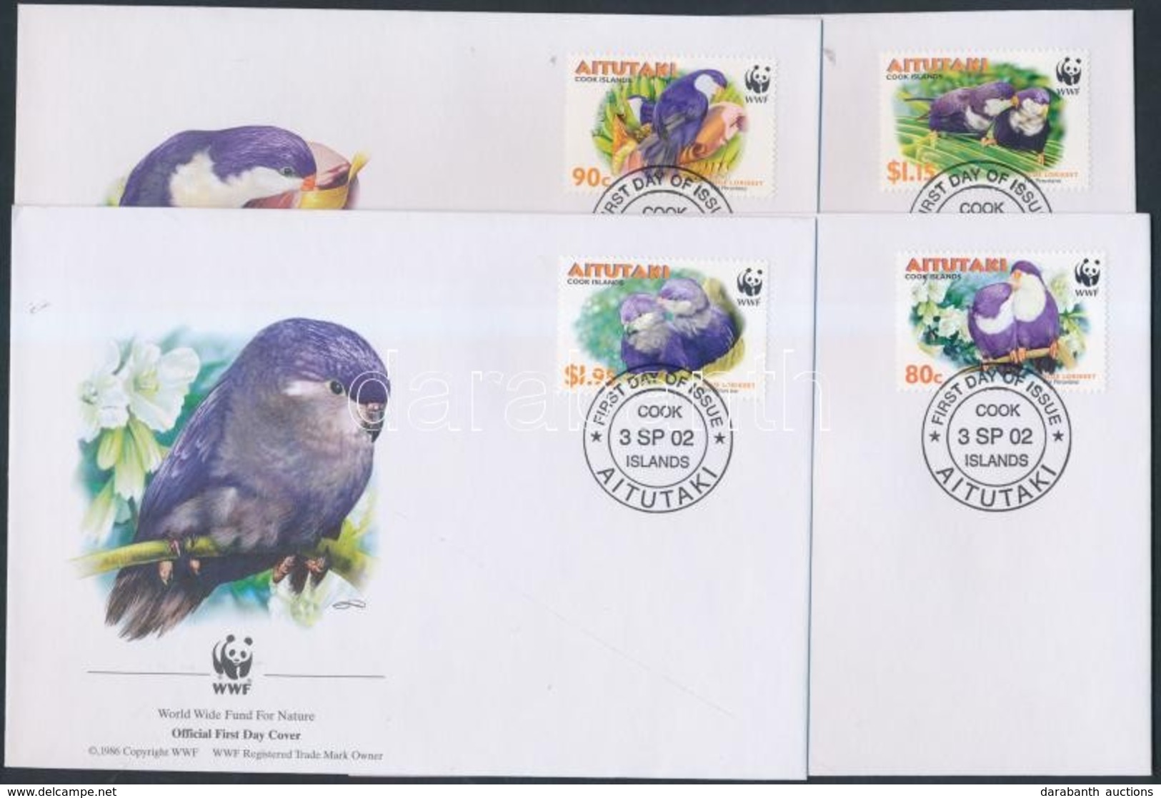 2002 WWF: Madarak Sor Mi 772-775 4 FDC-n - Autres & Non Classés