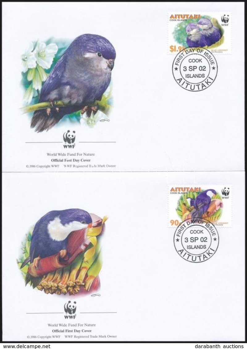 2002 WWF: Zafírlóri Sor Mi 772-775 4 Db FDC-n - Sonstige & Ohne Zuordnung