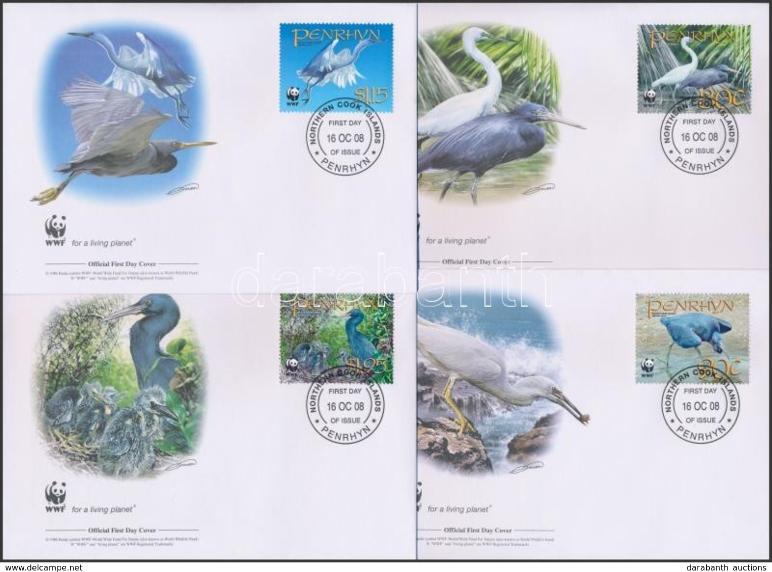 2008 WWF: Madarak Sor 4 FDC-n Mi 611-614 - Other & Unclassified