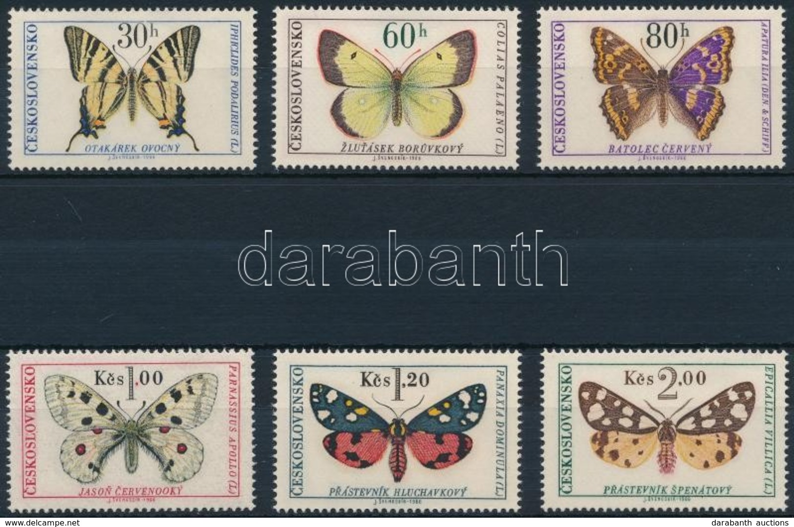 ** 1966 Lepkék Sor,
Butterflies Set
Mi 1620-1625 - Autres & Non Classés