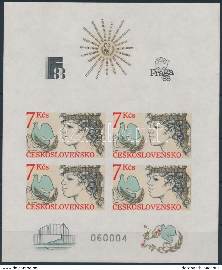 ** 1988 International Stamp Exhibitions: Helsinki, Prague Block
Mi 83 - Other & Unclassified