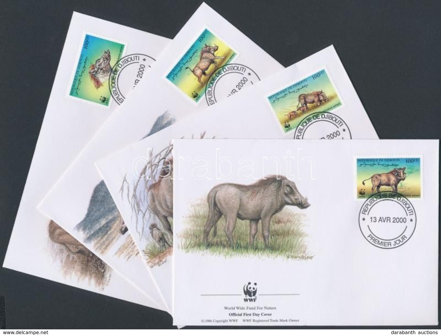 2000 WWF állatok Sor Mi 678-681 4 FDC - Sonstige & Ohne Zuordnung