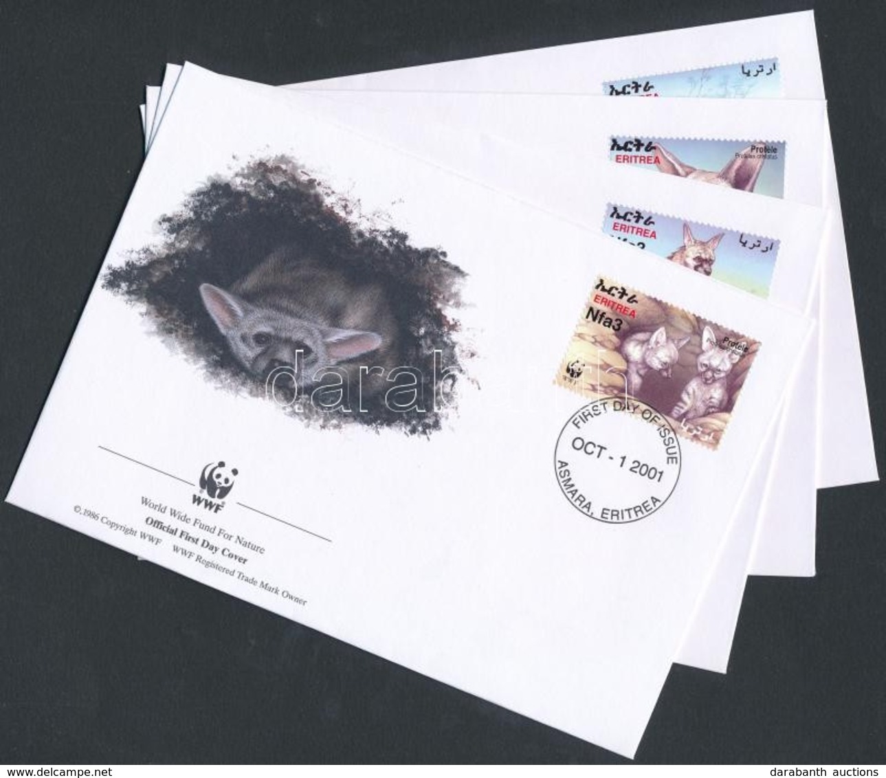 2001 WWF: Hiénák Sor 4 Db FDC-n Mi 254-257 - Sonstige & Ohne Zuordnung