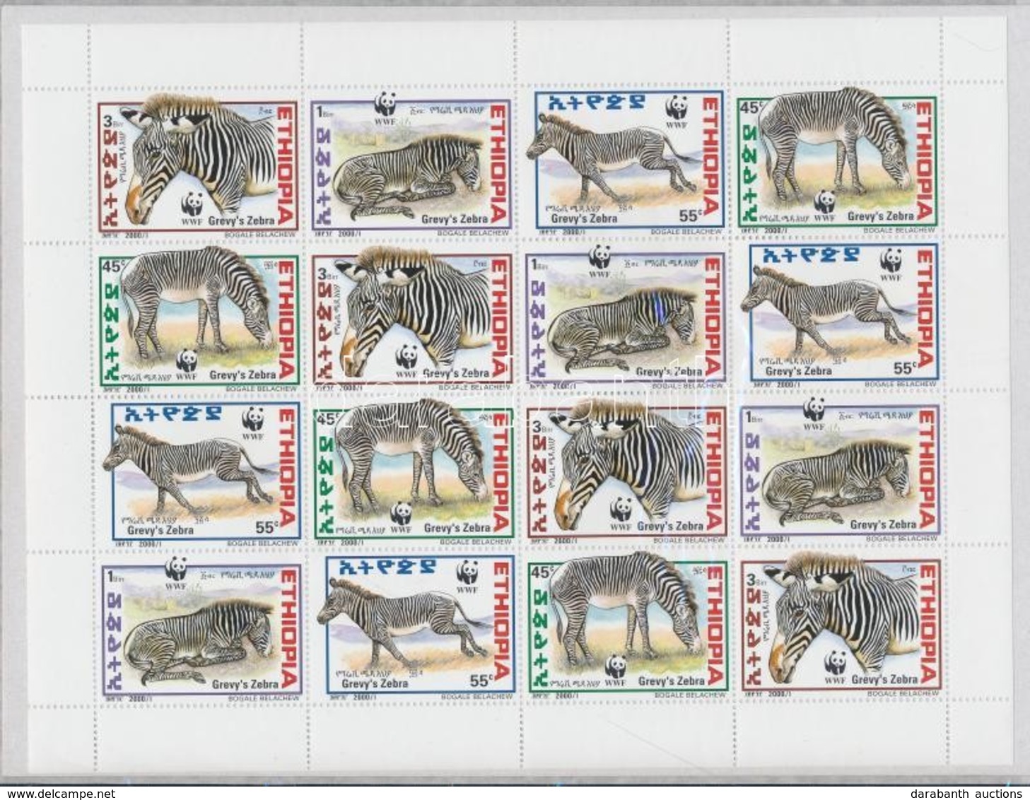 ** 2001 WWF: Grévy-zebra Kisív Mi 1704-1707 - Other & Unclassified